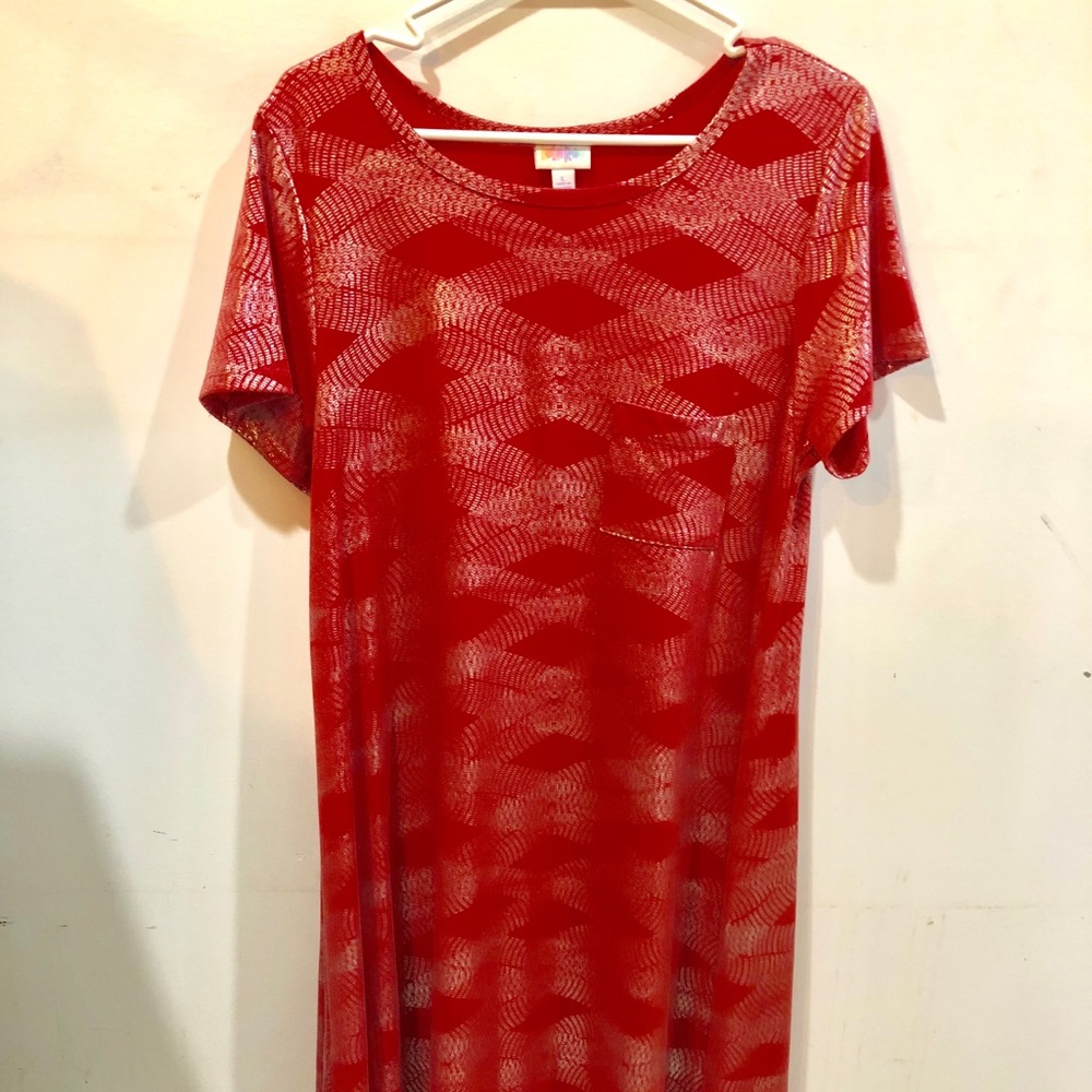 LuLaroe Carly,  in pink with silver shimmer